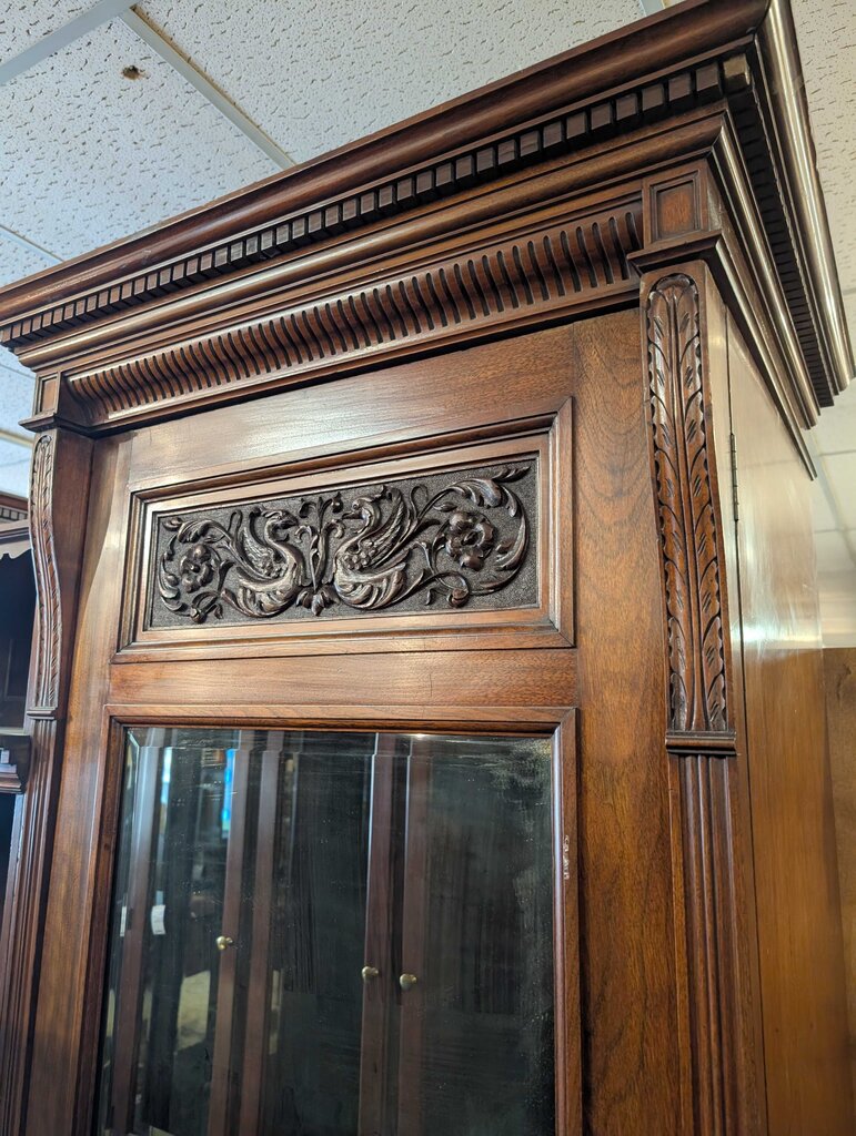 Large Antique Carved Breakdown Armoire ( AS IS )