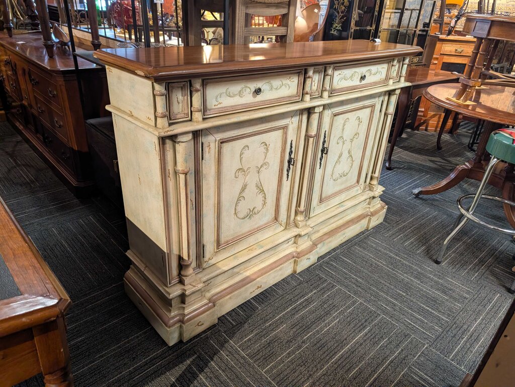 Paint Decorated Media Stand/Sideboard