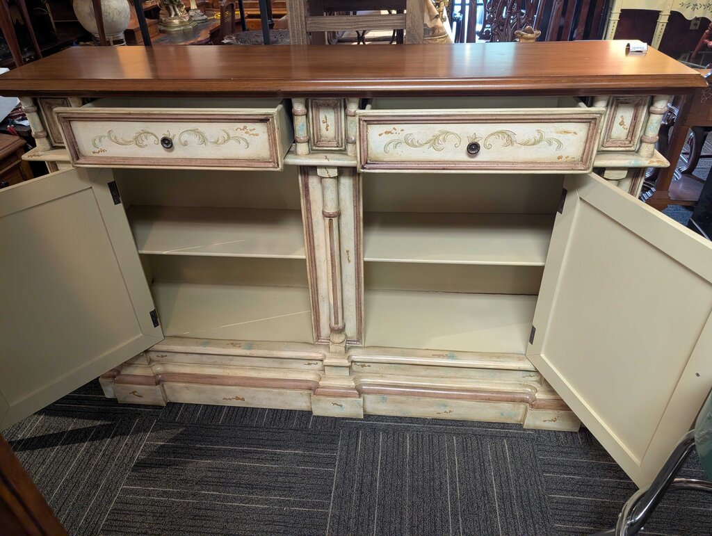 Paint Decorated Media Stand/Sideboard