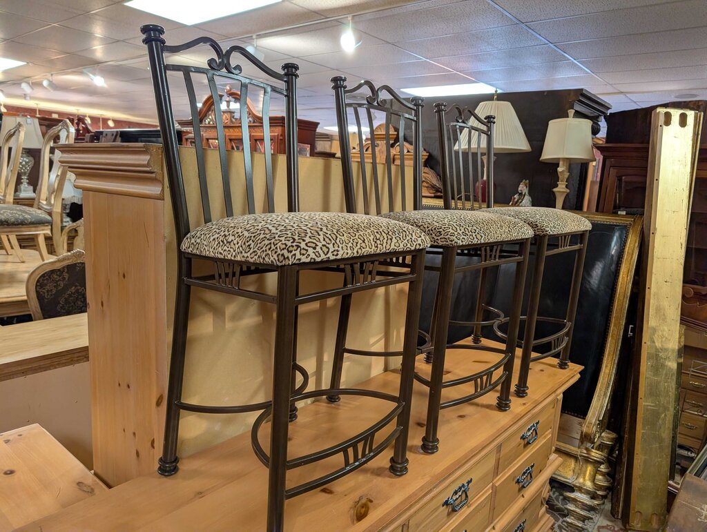 Three Counter Height Metal Stools
