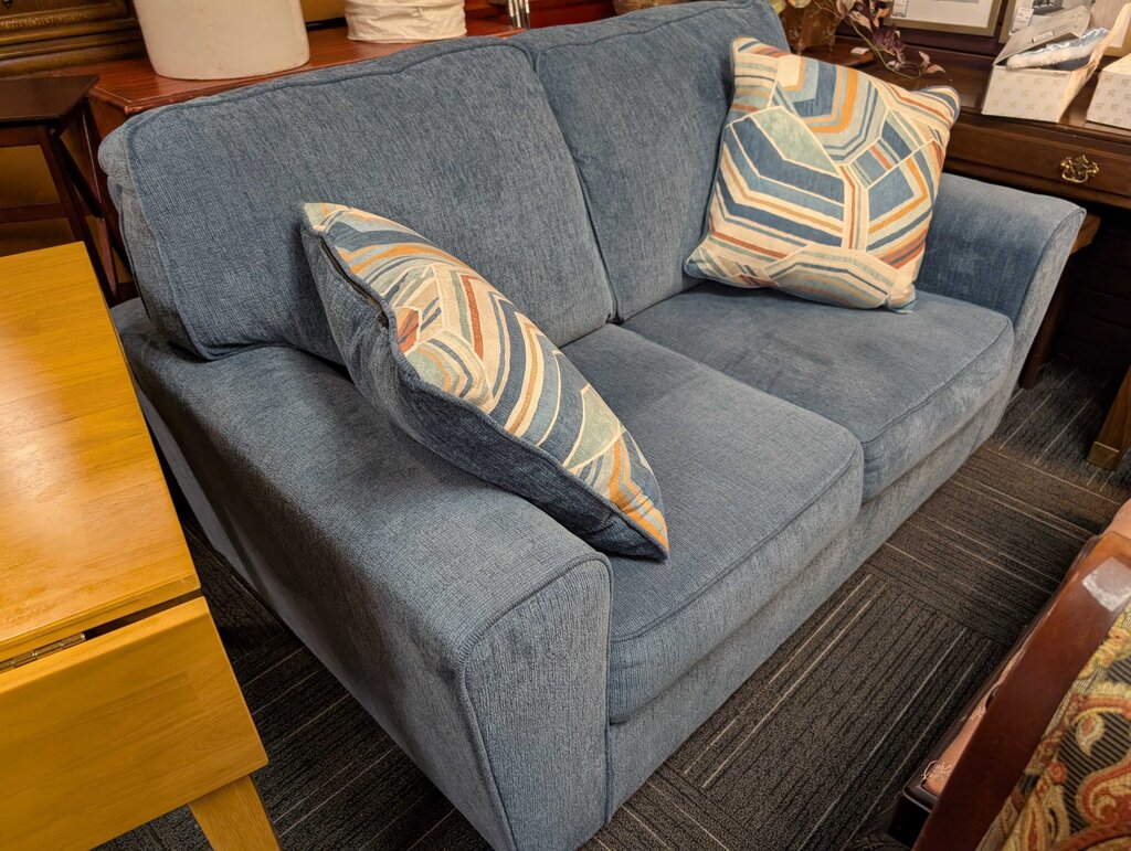 Modern Blue Loveseat