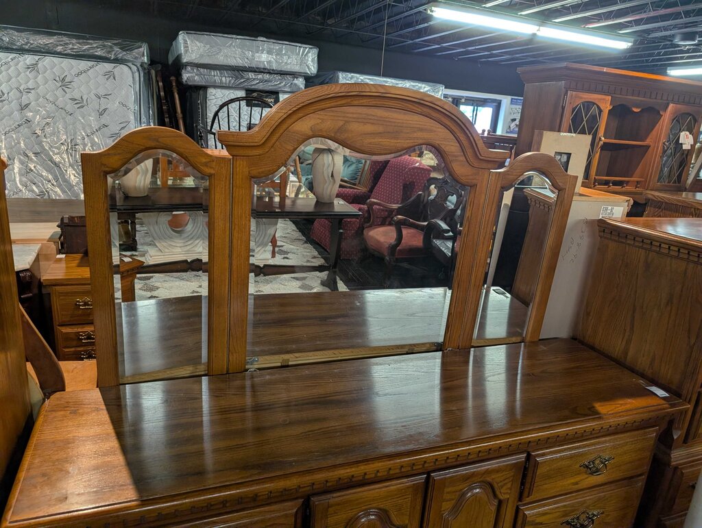 Oak Dresser With Mirror