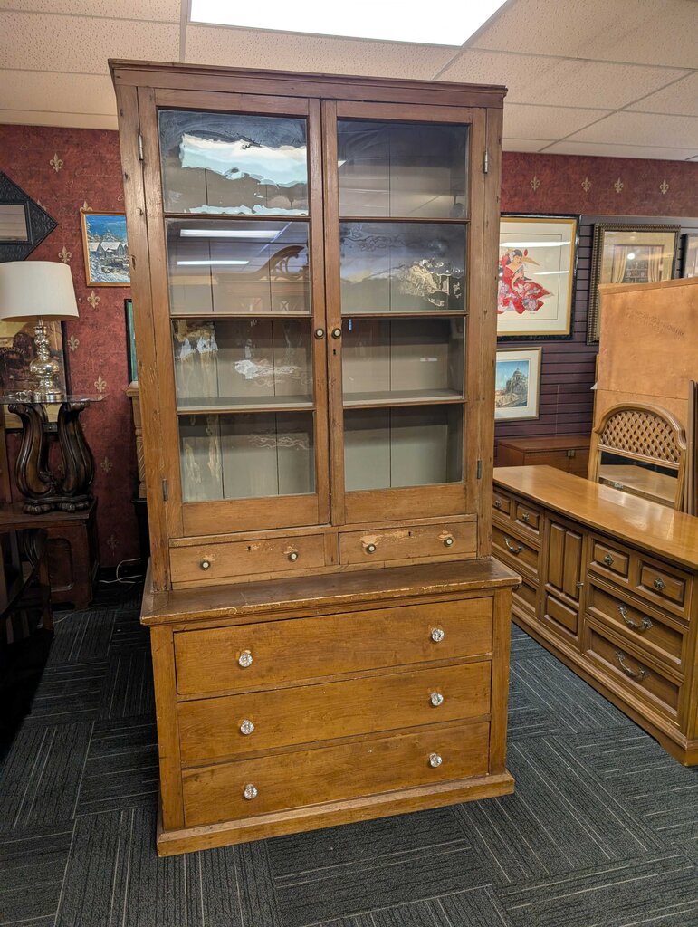 Antique Primitive Two Door Cupboard