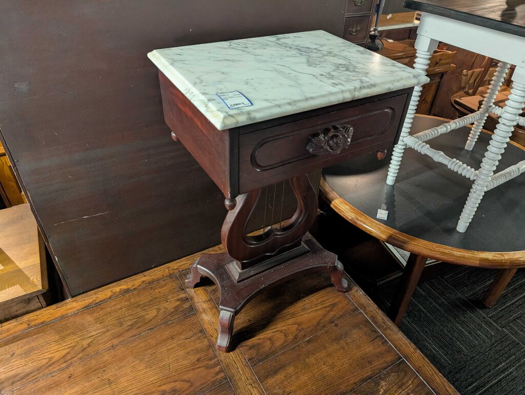Marble Top One Drawer Stand
