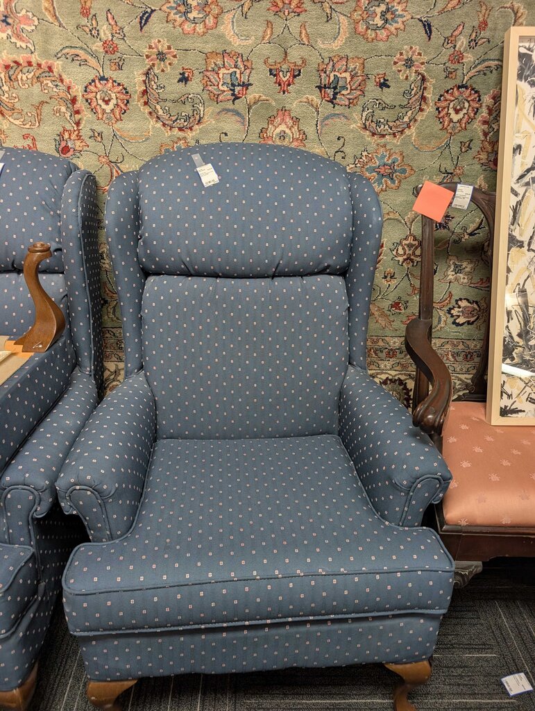 Formal Wingback Chair With Ottoman