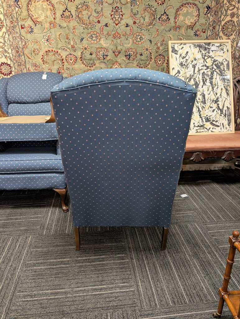 Formal Wingback Chair With Ottoman
