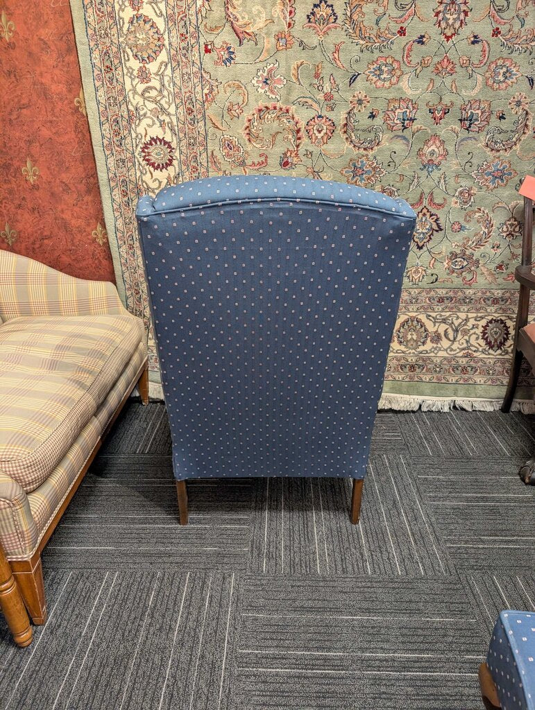 Formal Wingback Chair With Ottoman