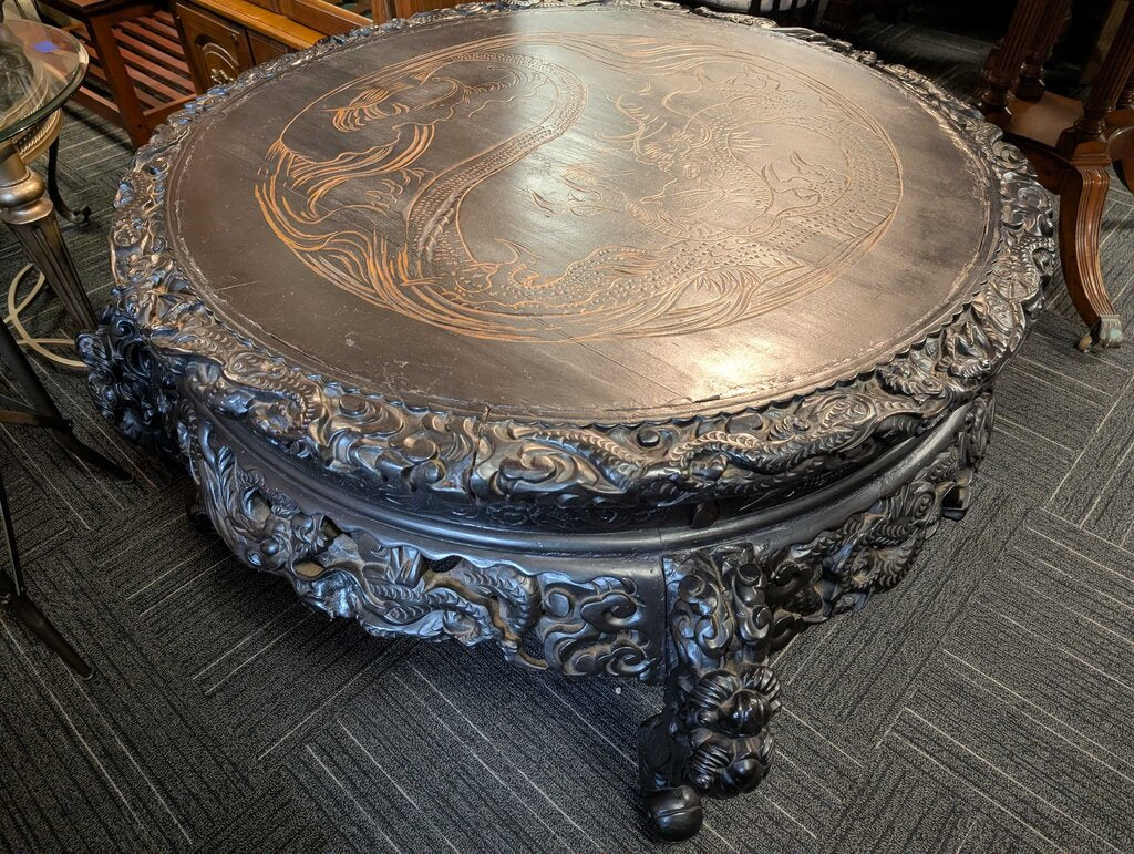 Large Carved Asian Table