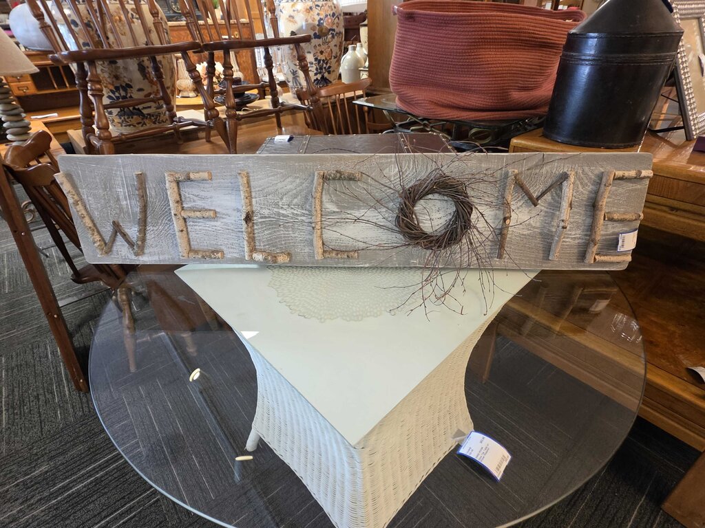 Rustic Craftsman Made Distressed Wood Plank Welcome Sign