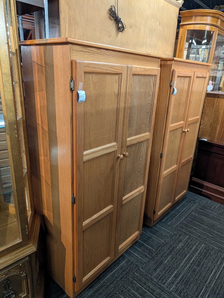 Oak Finish Storage Cabinet