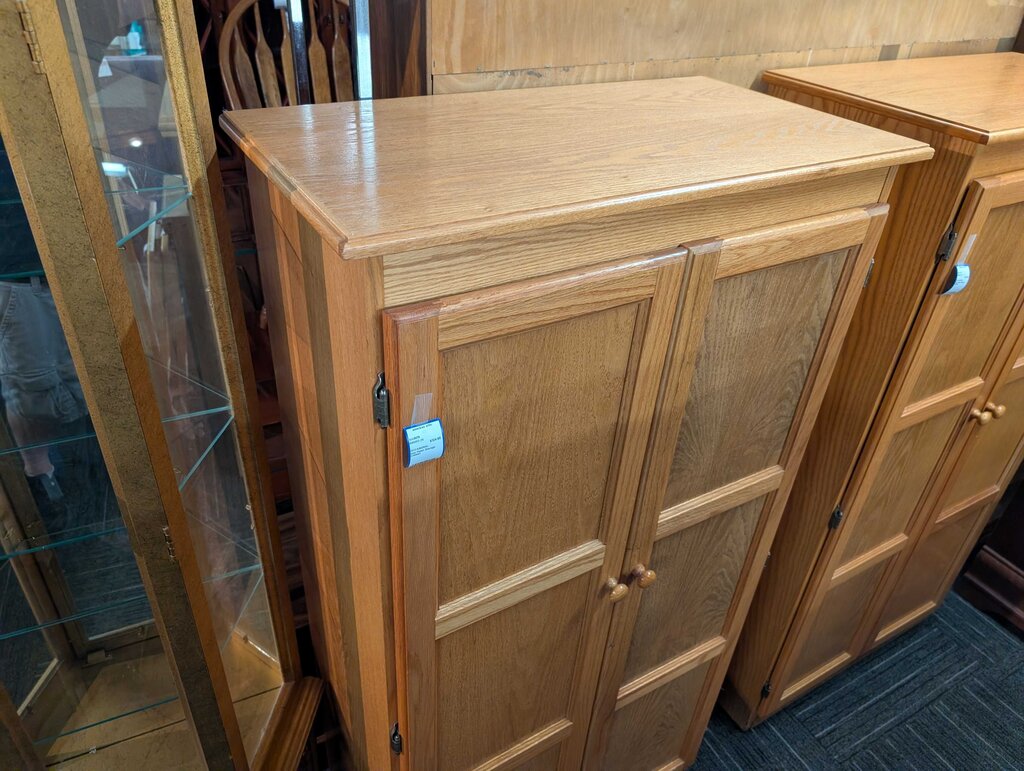 Oak Finish Storage Cabinet