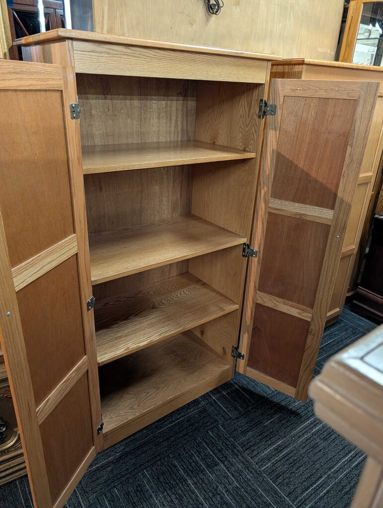 Oak Finish Storage Cabinet