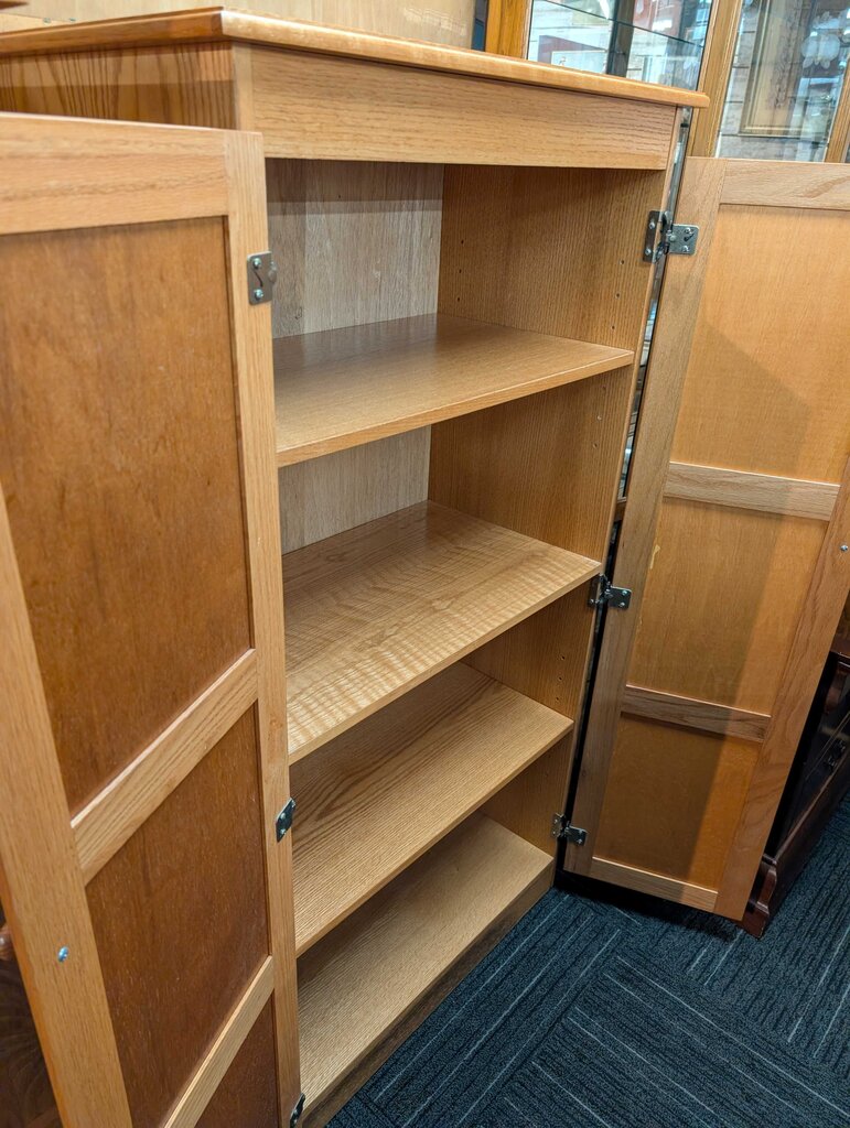 Oak Finish Storage Cabinet