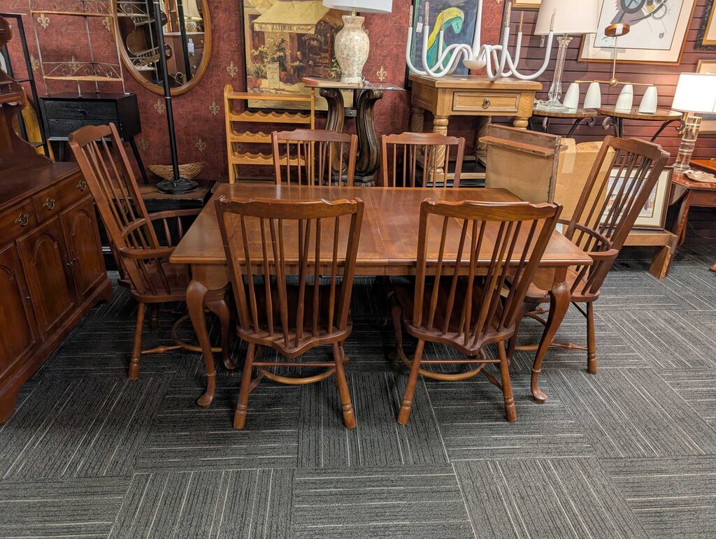 Ethan Allen Cherry Table With Six Chairs
