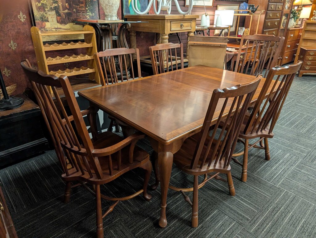 Ethan Allen Cherry Table With Six Chairs