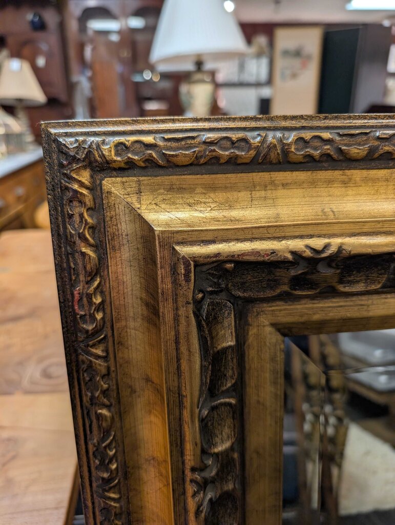 Contemporary Beveled Mirror w/ Ornate Frame