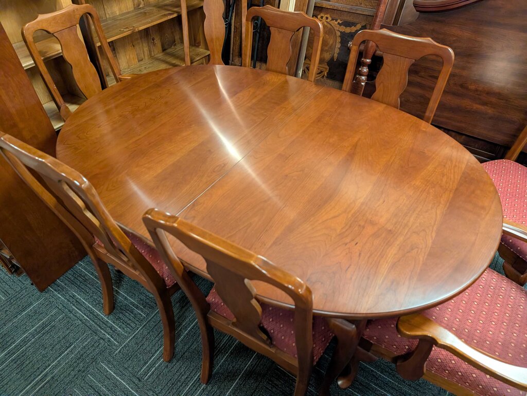 Solid Cherry Harden Table With Eight Chairs