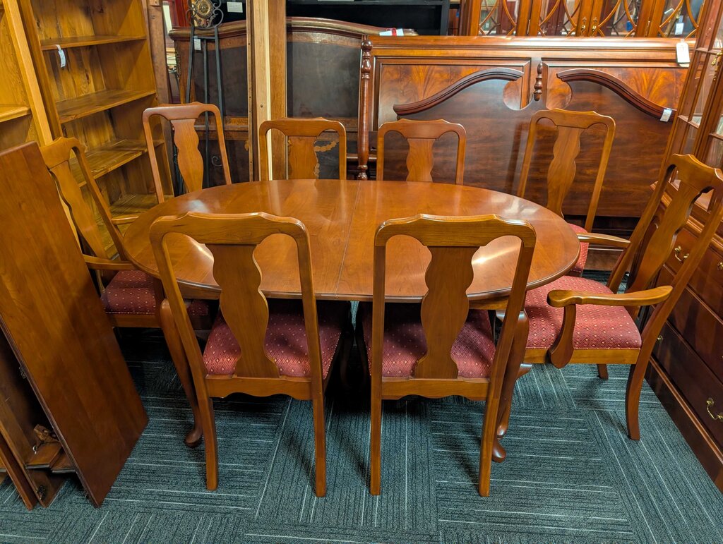 Solid Cherry Harden Table With Eight Chairs