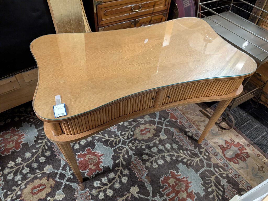 Vintage Glass Top Desk