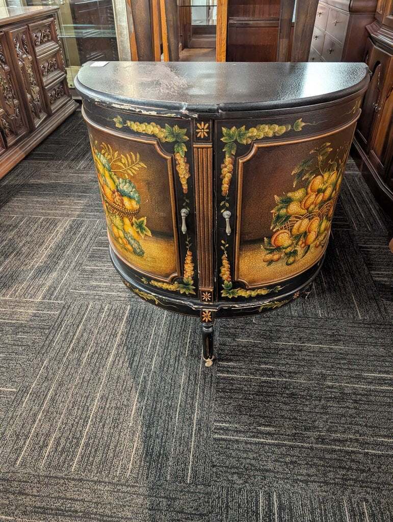 Paint Decorated Demilune Stand
