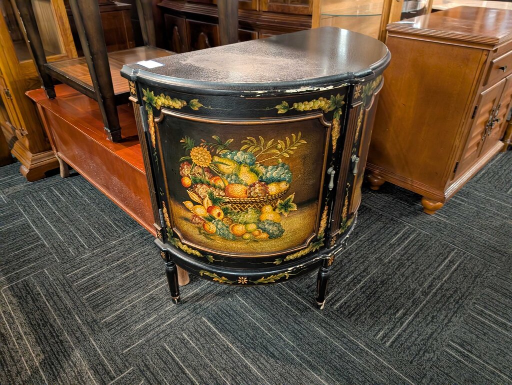 Paint Decorated Demilune Stand