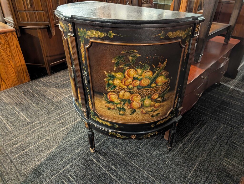 Paint Decorated Demilune Stand