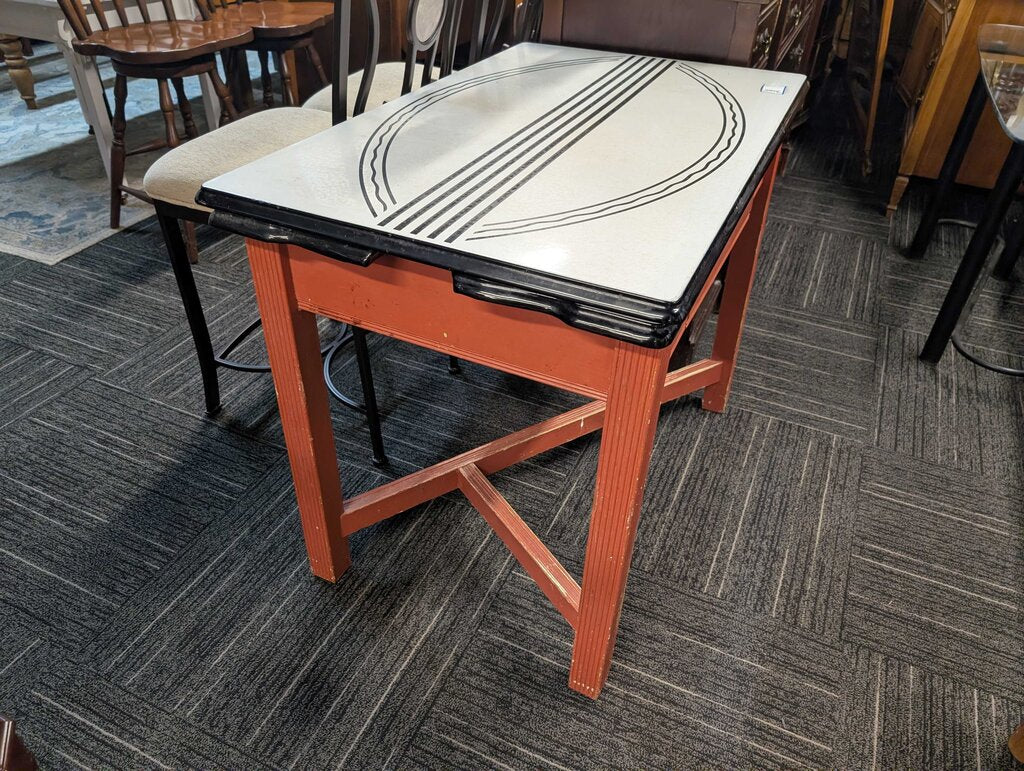 Vintage Enamel Top Table
