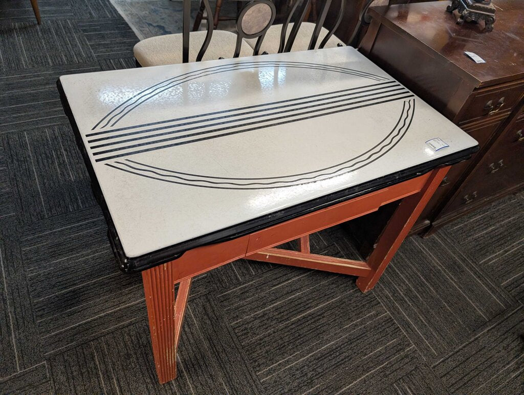 Vintage Enamel Top Table