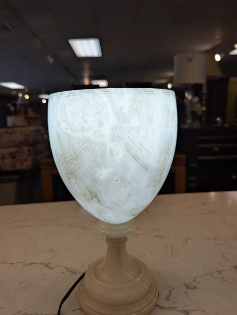 Carved Alabaster Lamp