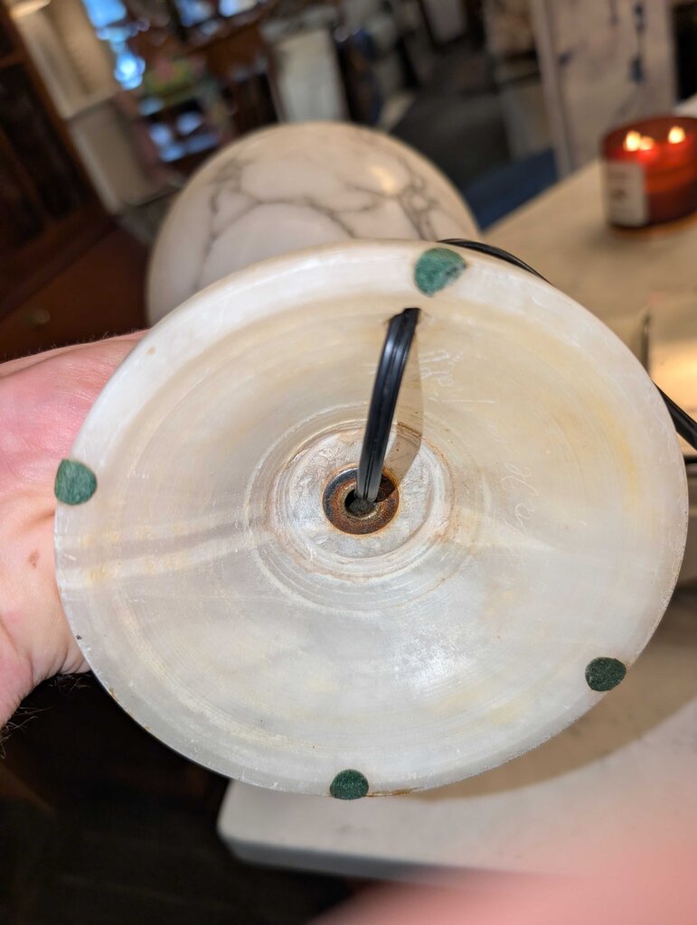 Carved Alabaster Lamp