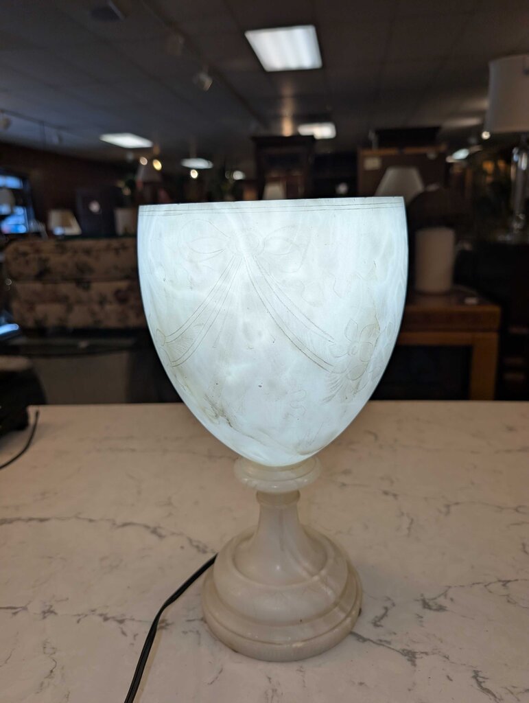 Carved Alabaster Lamp