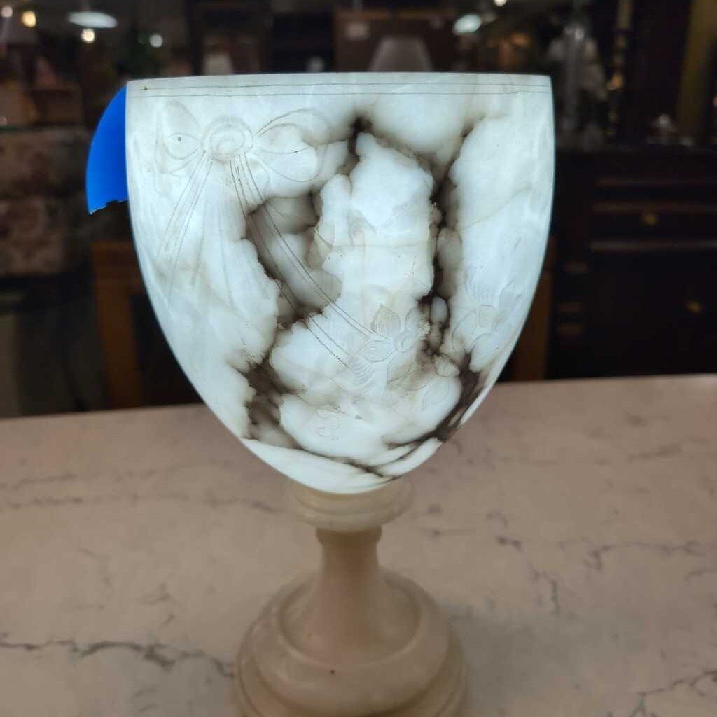 Carved Alabaster Lamp