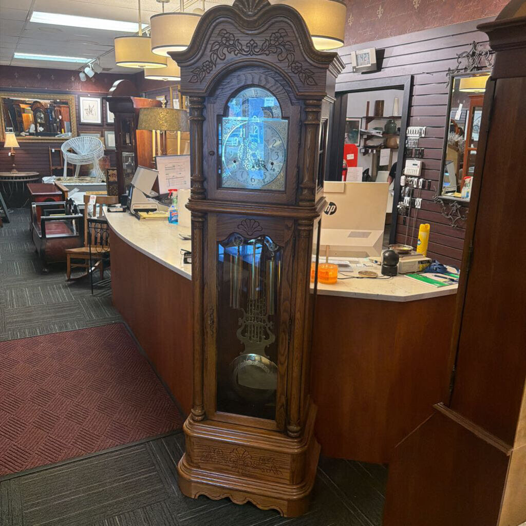 Large Oak Grandfather Clock by Howard Miller