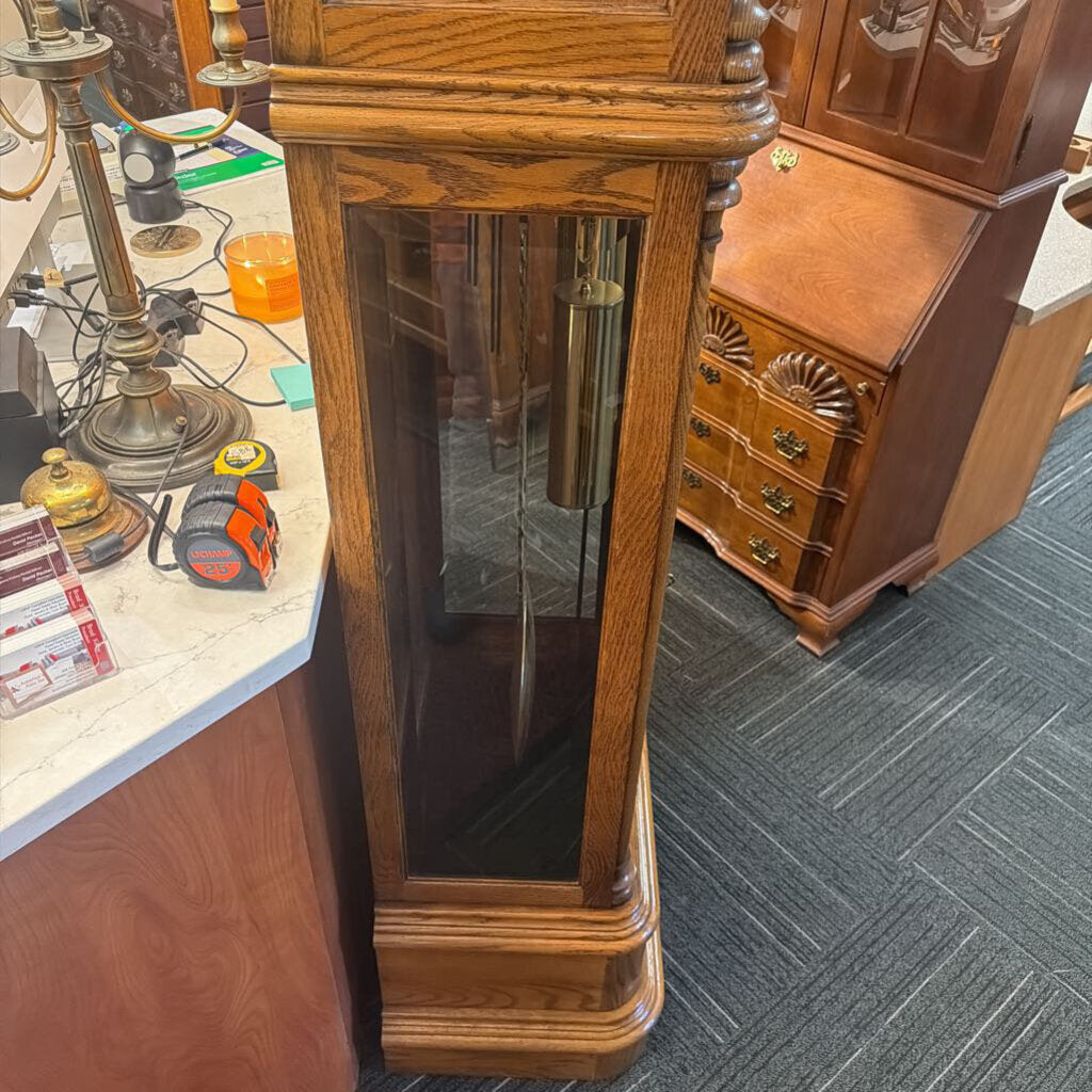 Large Oak Grandfather Clock by Howard Miller