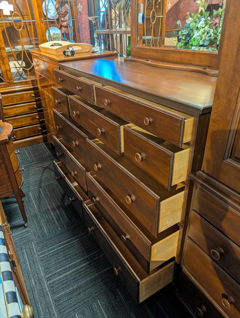 Cherry Dresser With Mirror
