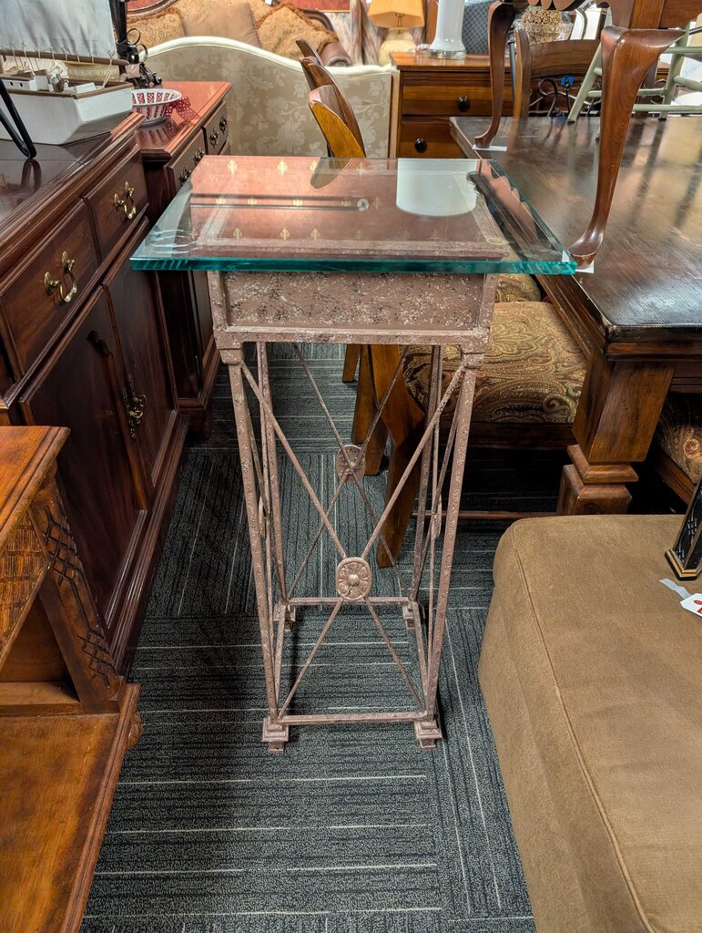 Glass Top Plant Stand