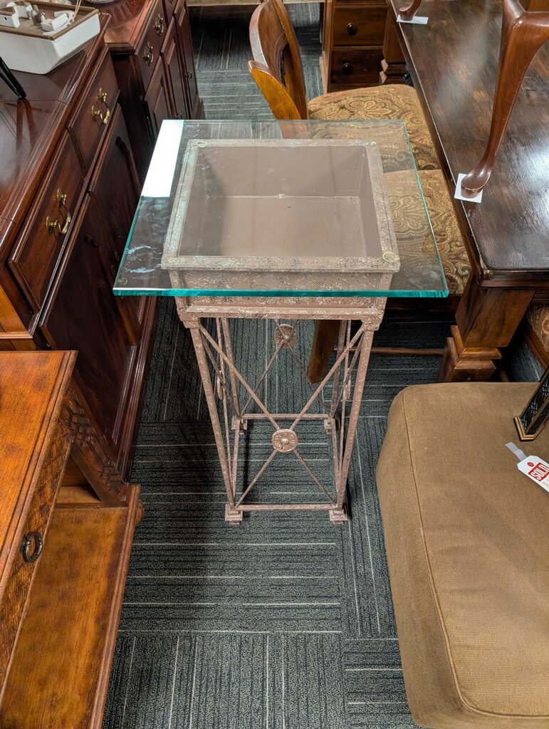Glass Top Plant Stand