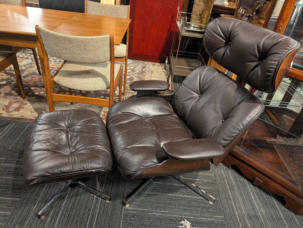 Vintage Lounge Chair With Ottoman