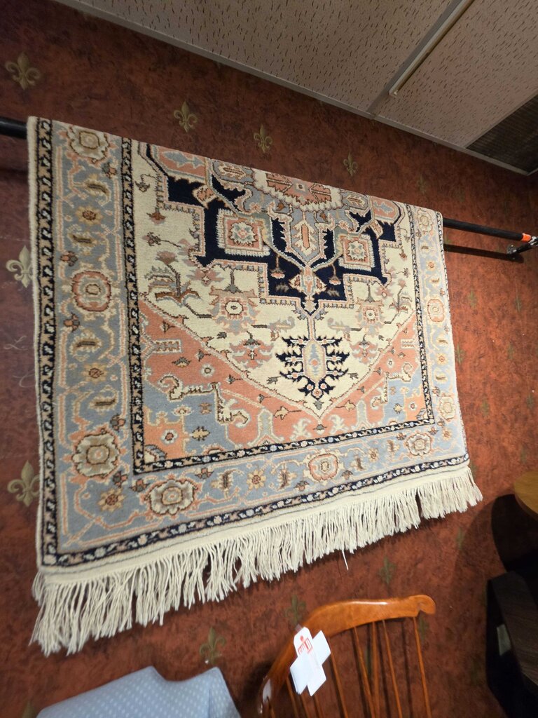 Hand Woven Wool Persian Heriz Style, Nomad-lor Carpet Made in Romania 7' by 5'1"