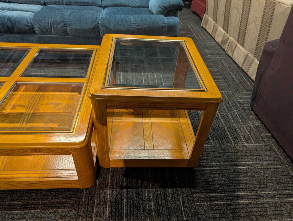 Oak Finish Side Table