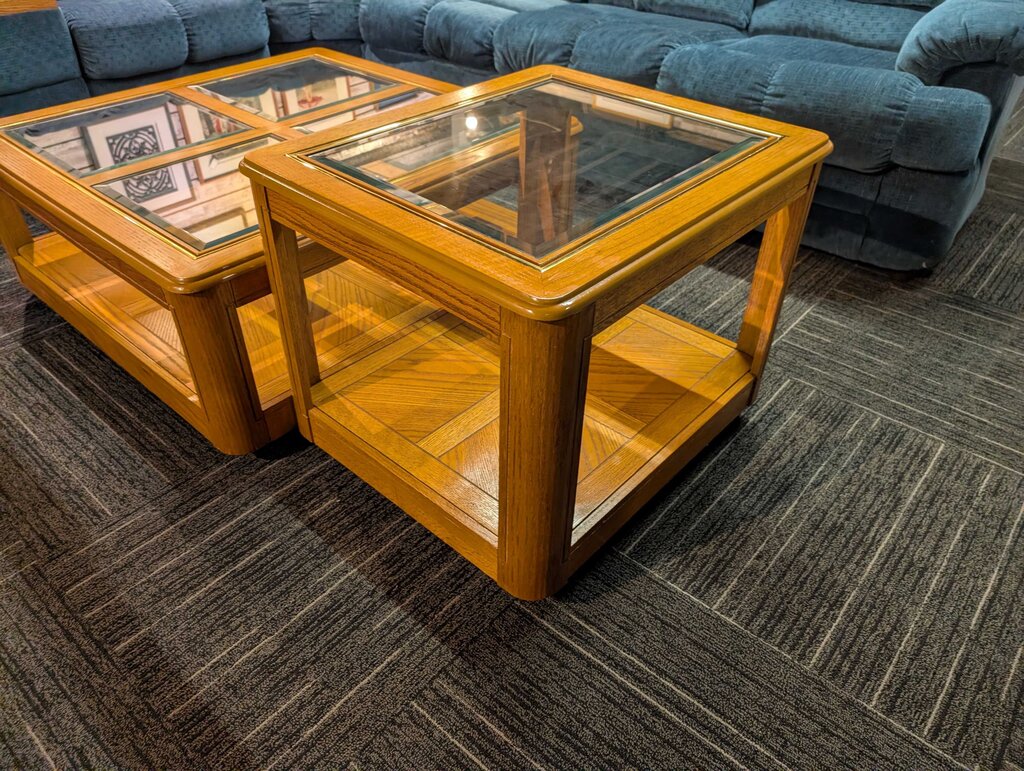 Oak Finish Side Table