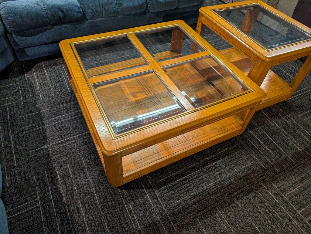 Oak Finish Coffee Table