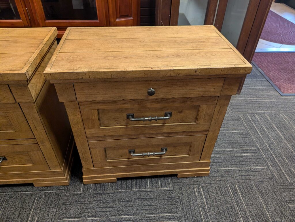 Pair of Nightstands by Klaussner "Coming Home Collection" Wheat Finish