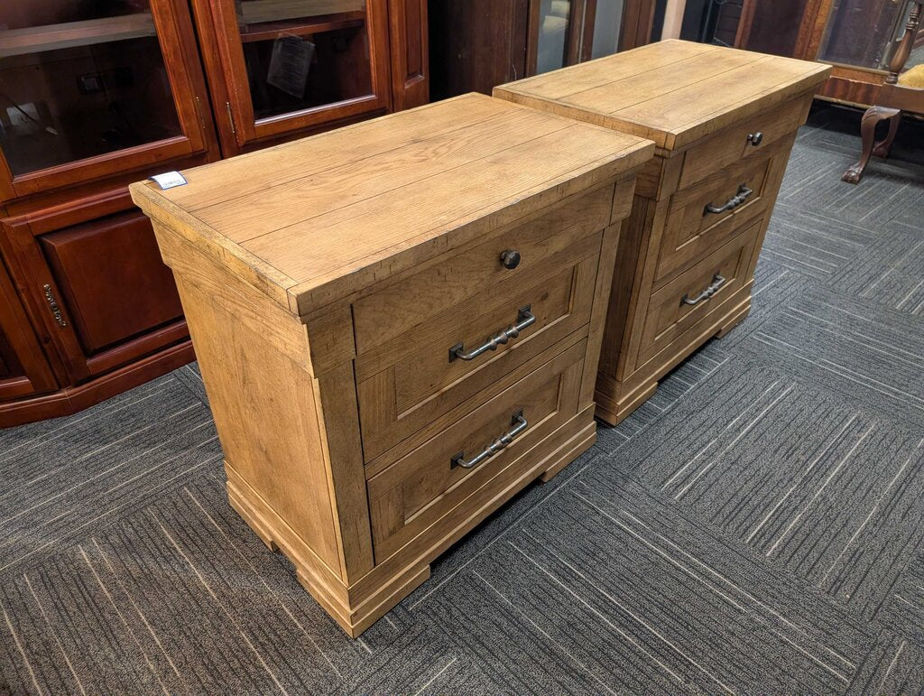 Pair of Nightstands by Klaussner "Coming Home Collection" Wheat Finish