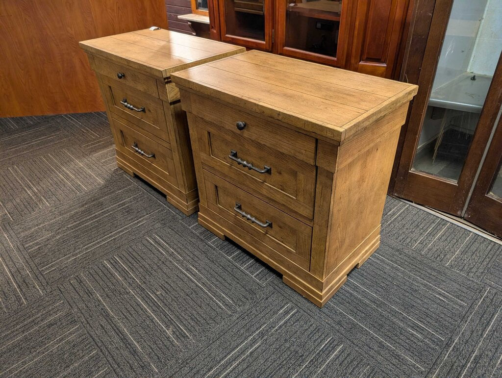 Pair of Nightstands by Klaussner "Coming Home Collection" Wheat Finish