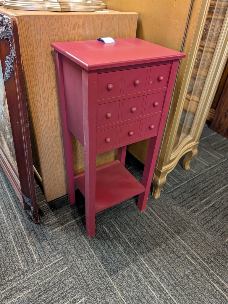 Three Drawer Red Stand