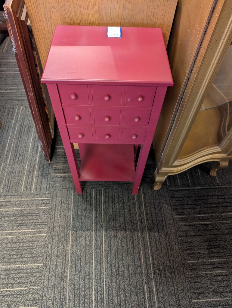 Three Drawer Red Stand