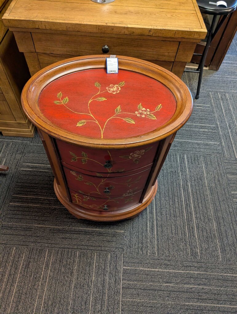 Paint Decorated Three Drawer Stand