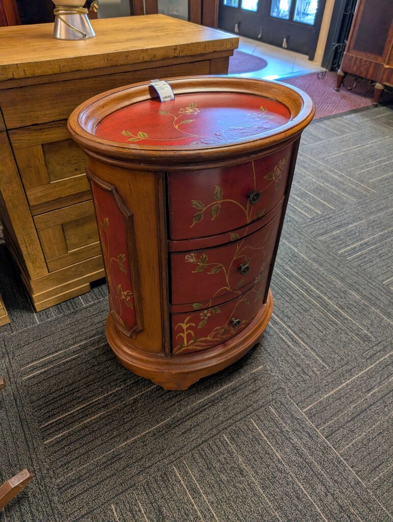 Paint Decorated Three Drawer Stand