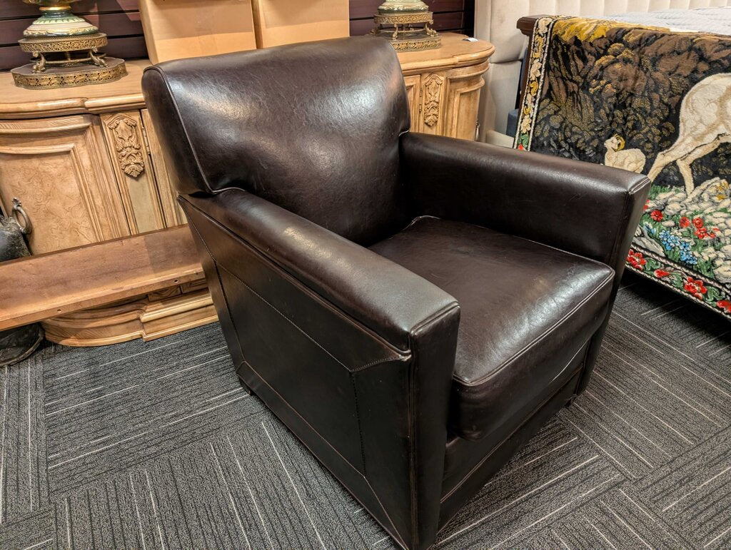 Leather Lounge Chair By Stickley